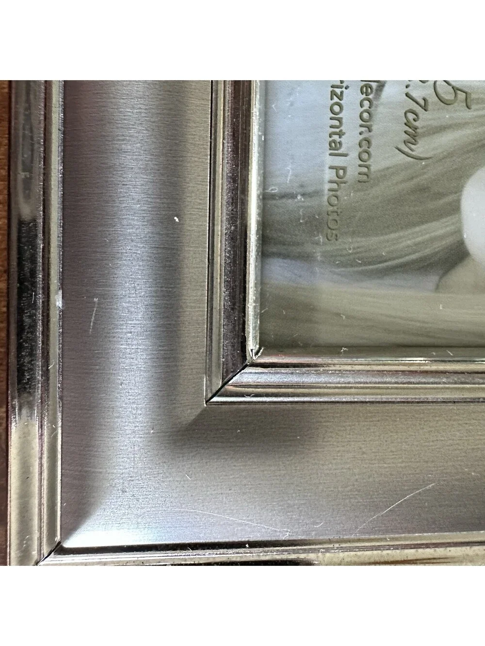 Fetco Home Decor 3.5x5 Silver Metal Picture Frame Brushed Tabletop Easel Frame